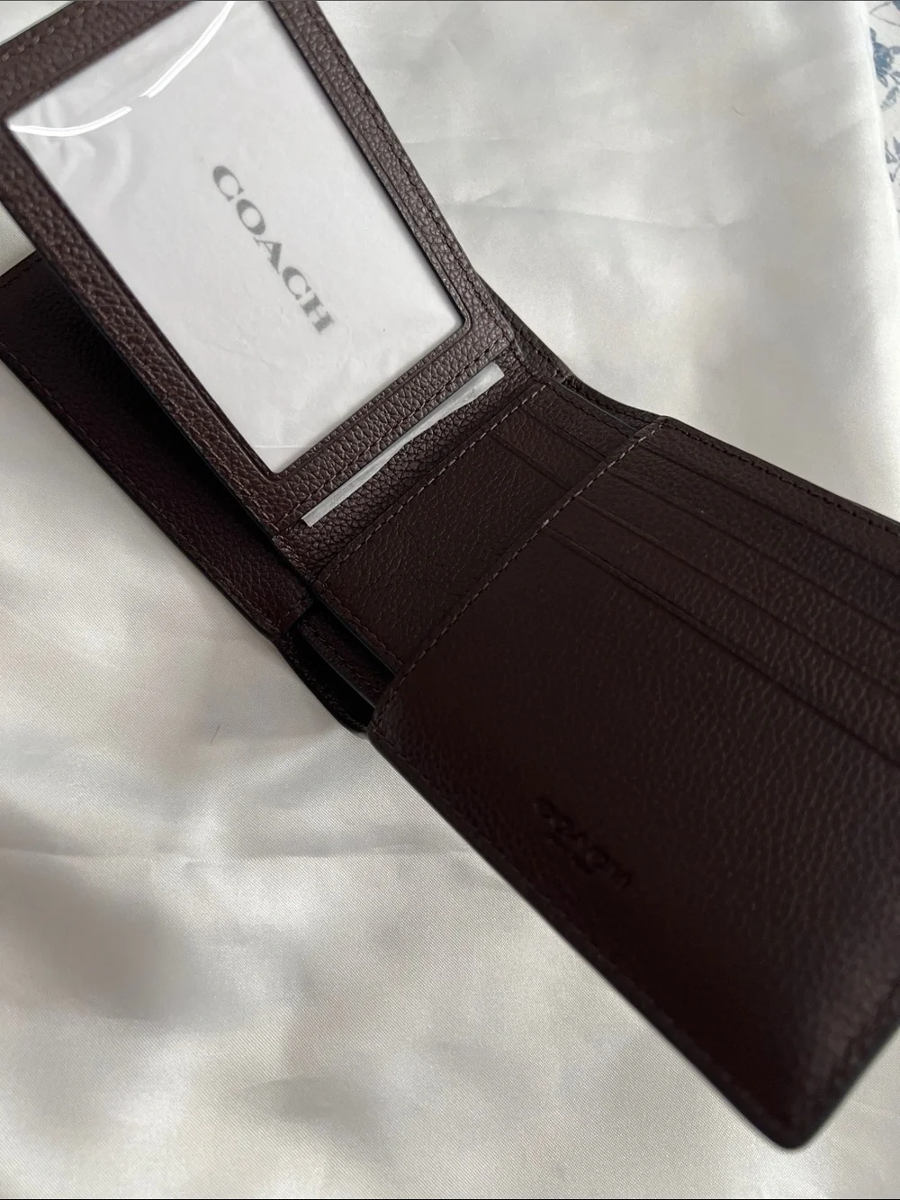 Coach Brown Pebbled Leather Bifold Wallet